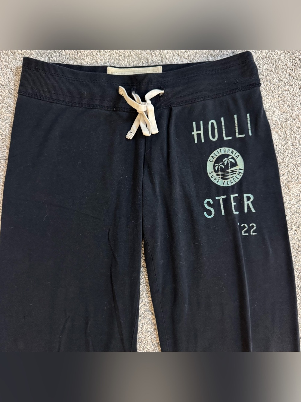 Hollister Navy Blue Women's Size XS Low Rise Flare Logo 28 x 31 Sweatpants - Picture 2 of 12